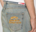 Kenzo - JEAN CORTE RECTO CON LETRAS BORDADAS SOBRE BOLSILLO TRASERO