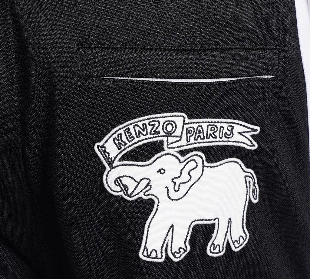 Kenzo - JOGGER NEGRO y BLANCO CON ESTAMPADO DE ELEFANTE
