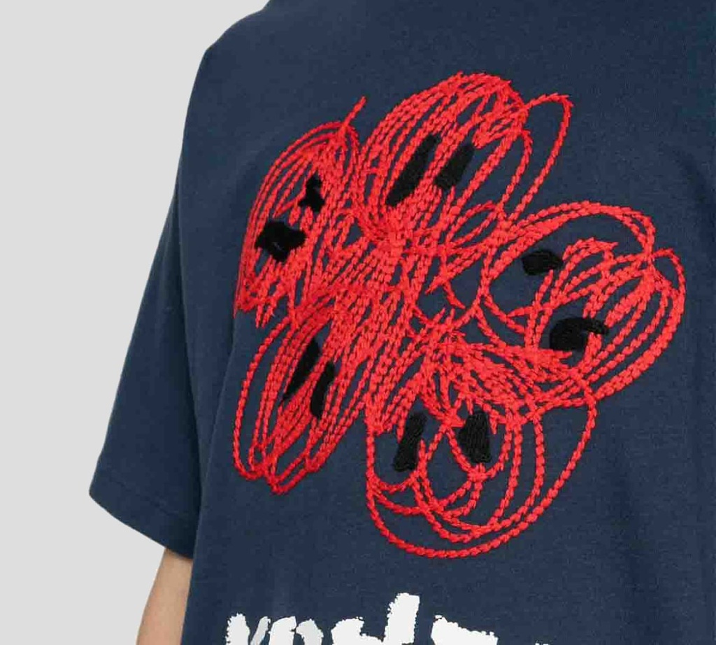 kenzo - FRANELA CUELLO REDONDO CON AMAPOLA FRONTAL BORDADA EN GRANDE
