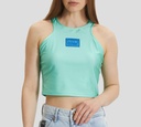 Versace Jeans Couture - CROP TOP DEPORTIVO DE LYCRA SIN MANGAS