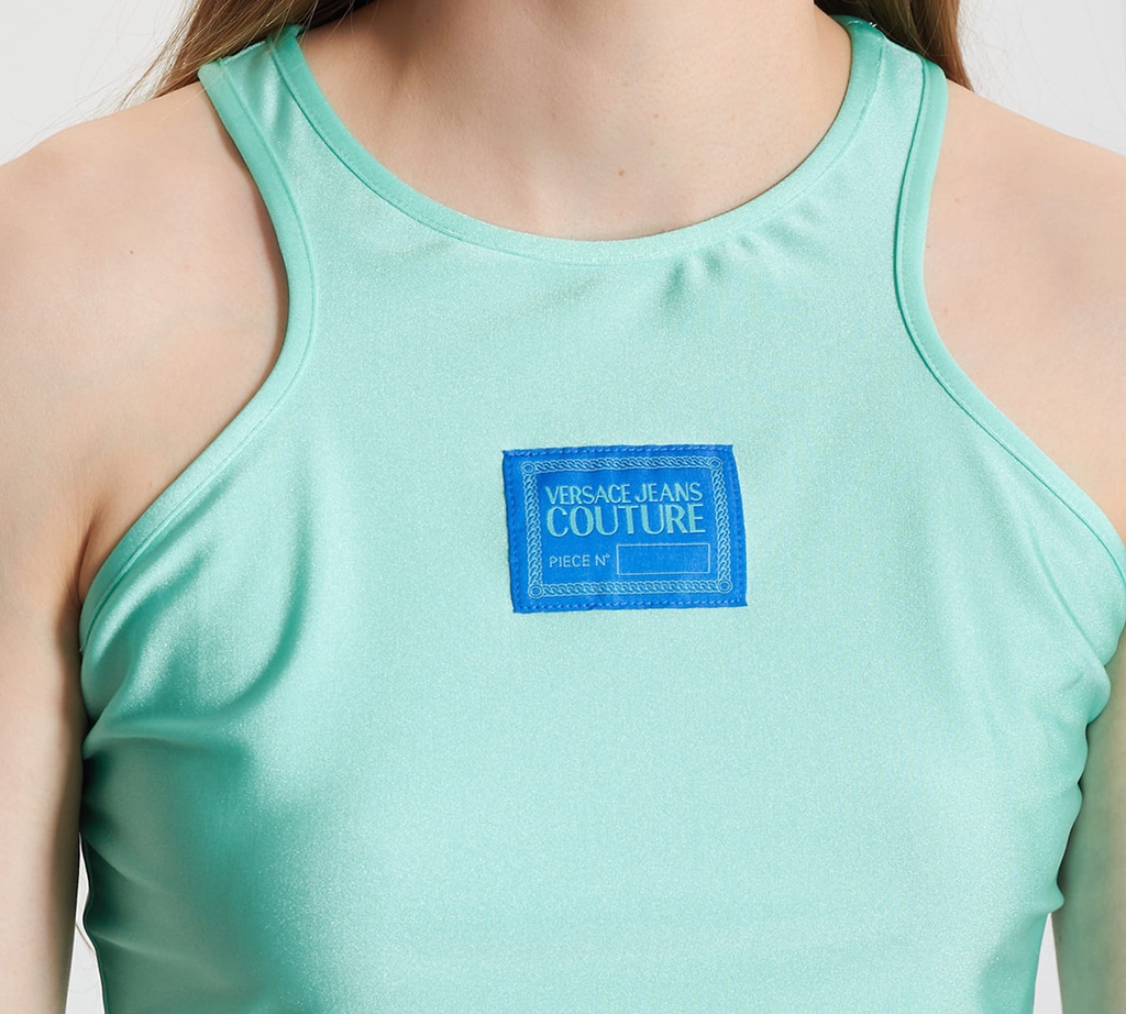 Versace Jeans Couture - CROP TOP DEPORTIVO DE LYCRA SIN MANGAS