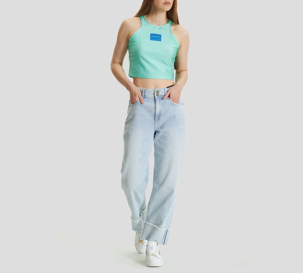 Versace Jeans Couture - CROP TOP DEPORTIVO DE LYCRA SIN MANGAS