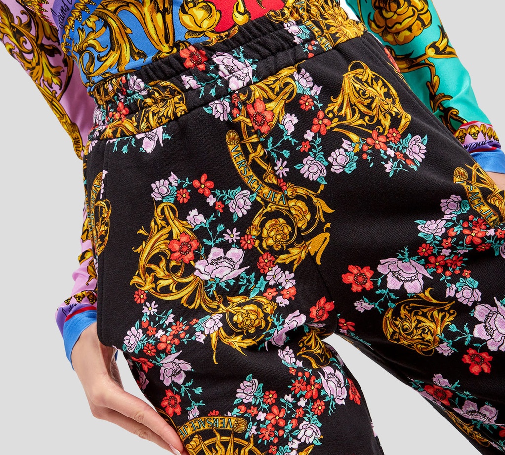 Versace Jeans Couture - MONO CON RUEDOS ARRUCHADOS  Y ESTAMPADO GARLAND FLOREADO