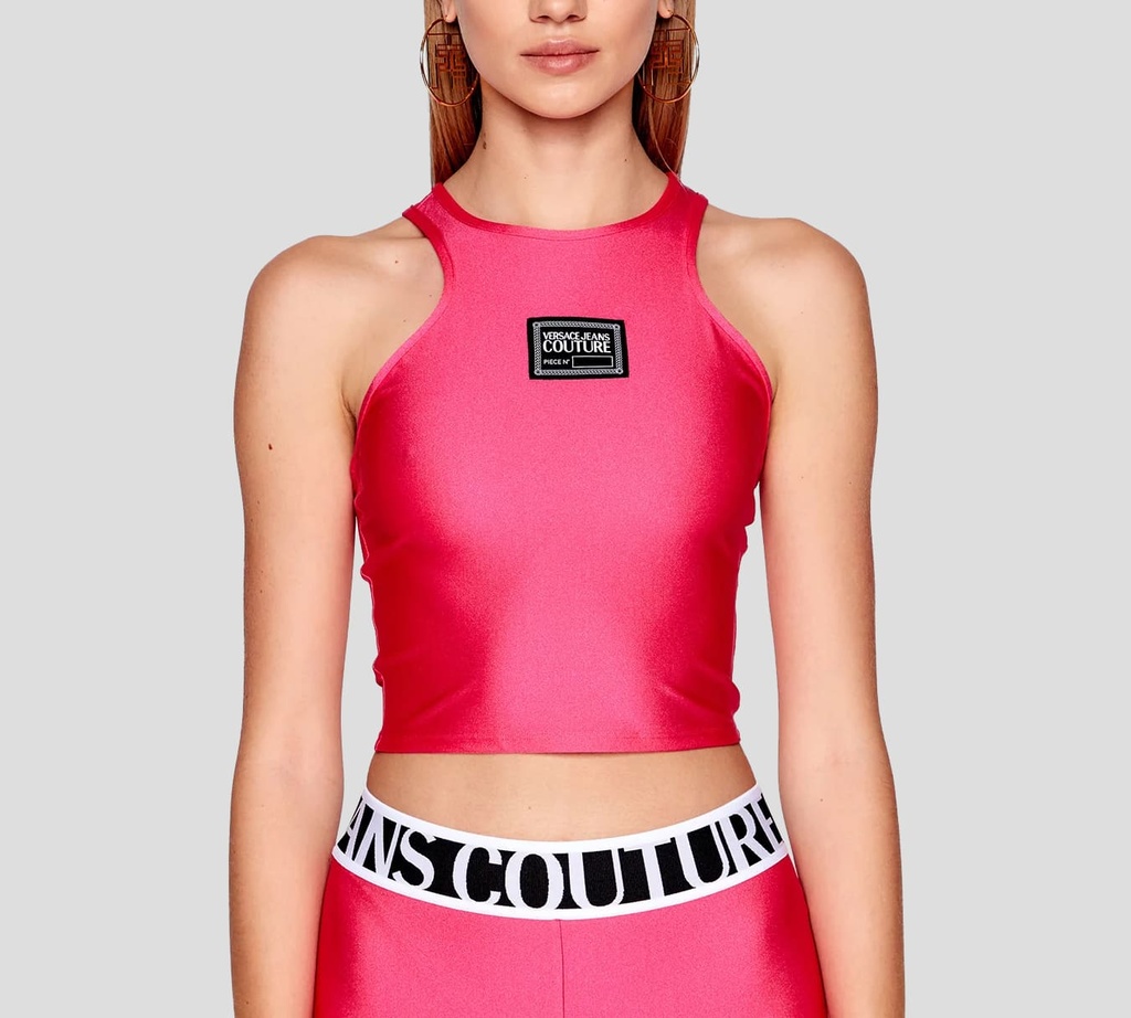 Versace Jeans Couture - CROP TOP DEPORTIVO EN TELA                                            DE LYCRA SIN MANGAS
