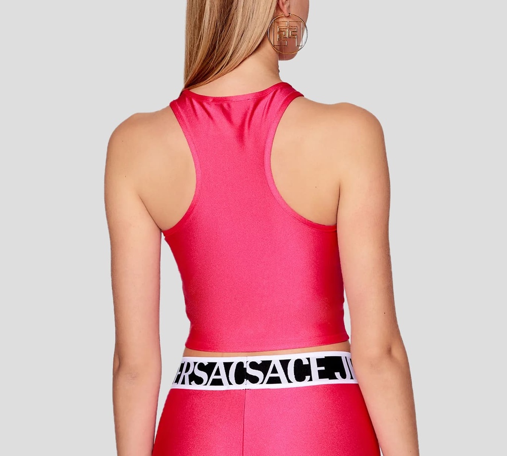 Versace Jeans Couture - CROP TOP DEPORTIVO EN TELA                                            DE LYCRA SIN MANGAS