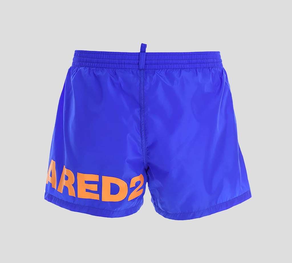 Dsquared2 - SHORT DE PLAYA MIDI CON LOGO EN NARANJA