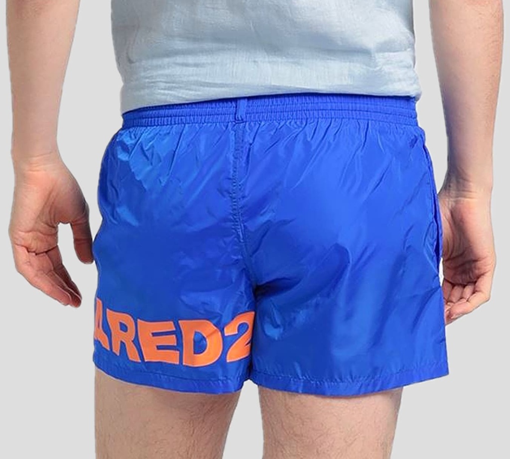 Dsquared2 - SHORT DE PLAYA MIDI CON LOGO EN NARANJA