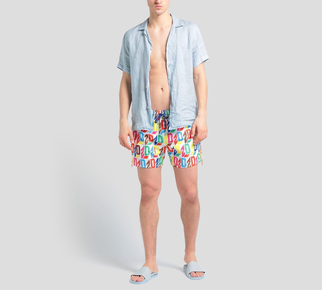 Dsquared2 - SHORT DE PLAYA MIDI CON ESTAMPADO MULTICOLOR