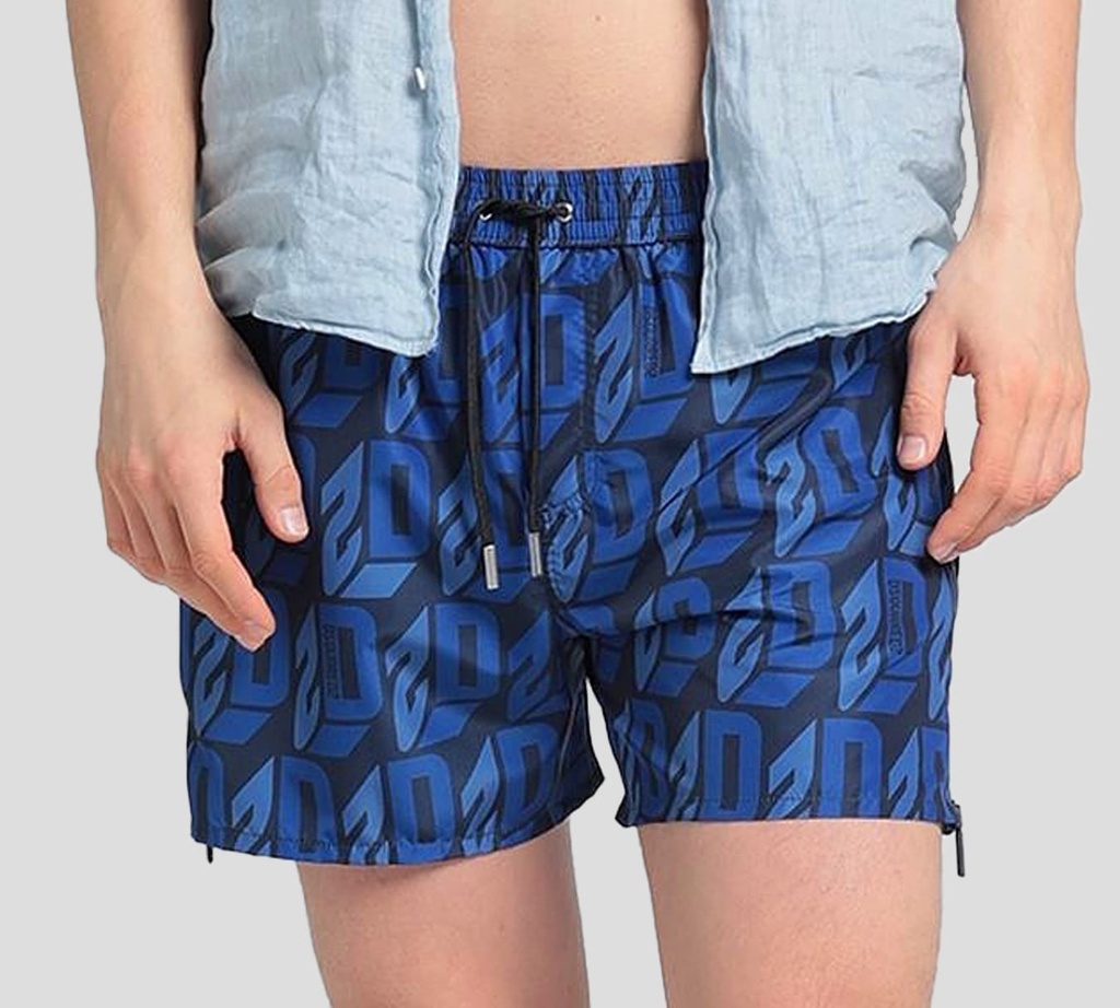 Dsquared2 - SHORT DE PLAYA MIDI CON ESTAMPADO MONOCROMÁTICO