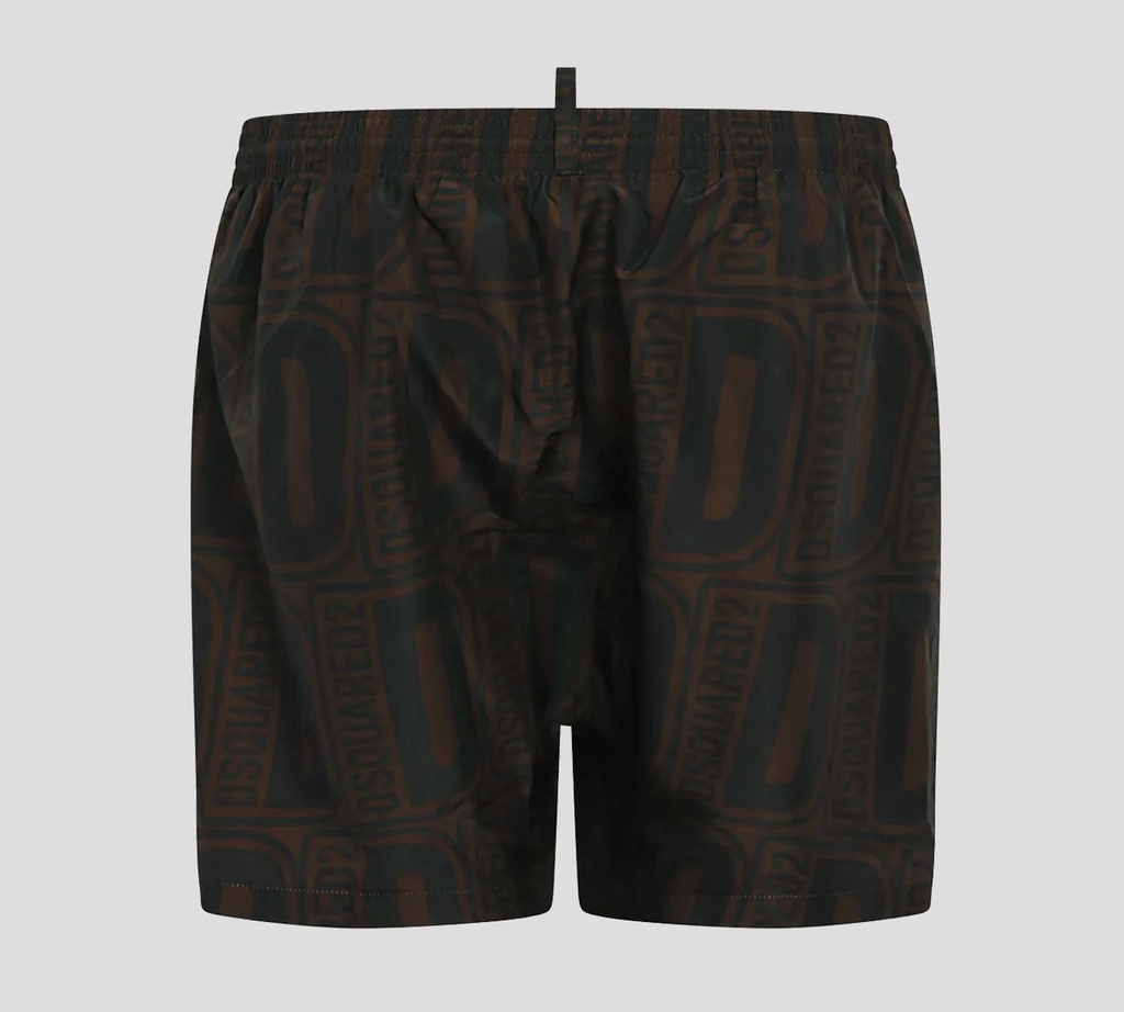 Dsquared2 - SHORT DE PLAYA MIDI CON PATRÓN DE LOGO