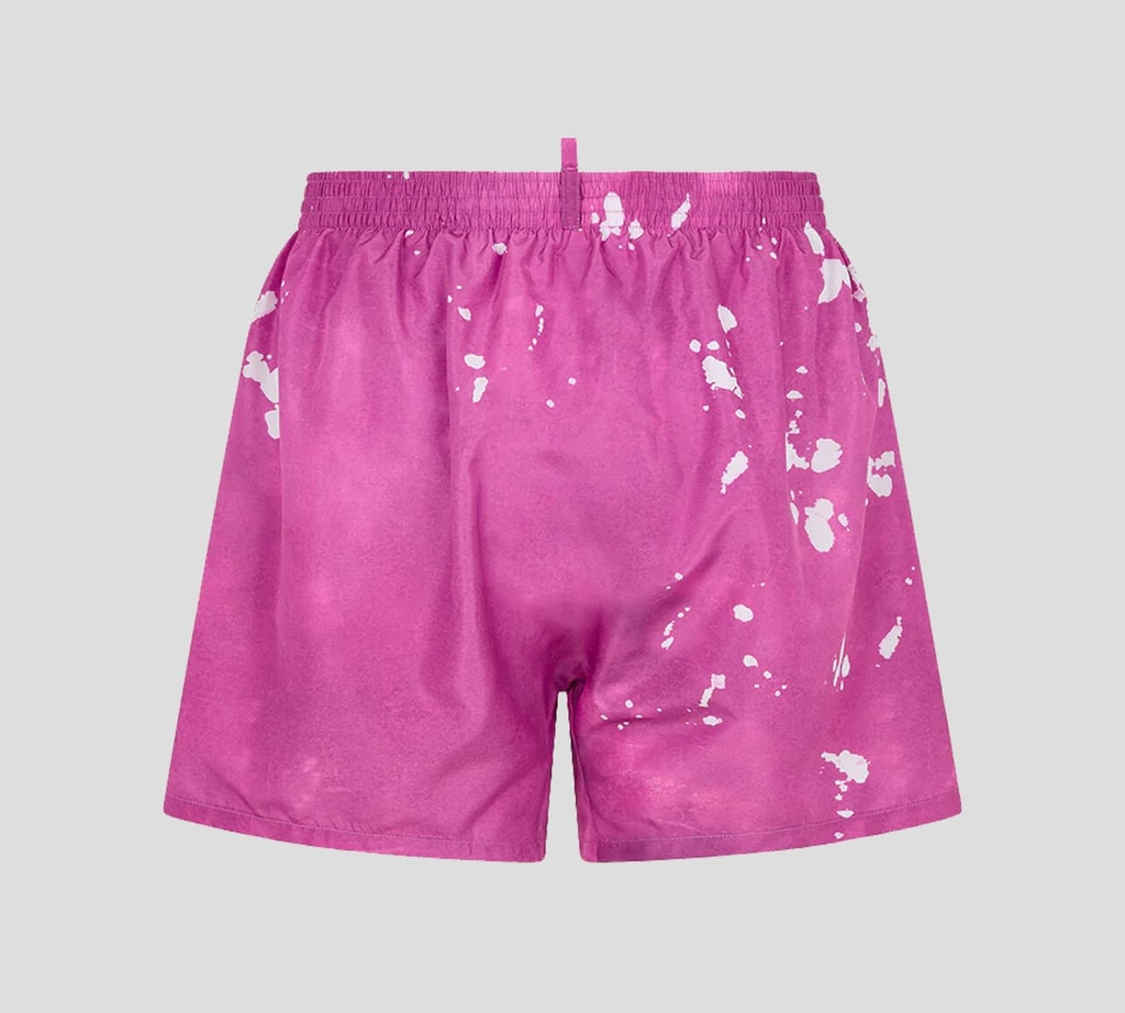 Dsquared2 - SHORT DE PLAYA MIDI CON PINTAS BLANCAS