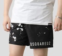 Dsquared2 - SHORT DE PLAYA MIDI, NEGO CON PINTAS BLANCAS