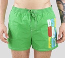 Dsquared2 - SHORT DE PLAYA MIDI, VERDE CON LETRAS MULTICOLOR