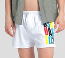 Dsquared2 - SHORT DE PLAYA MIDI, BLANCO CON LETRAS MULTICOLOR
