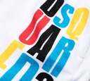 Dsquared2 - SHORT DE PLAYA MIDI, BLANCO CON LETRAS MULTICOLOR