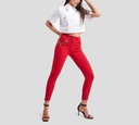 Elisabetta Franchi - JEANS ROJO CON CADENA DORADA