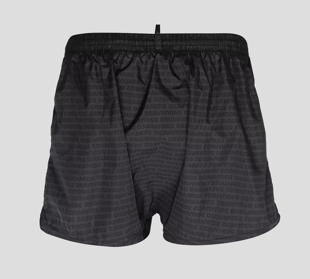 Dsquared2 - SHORT DE PLAYA MIDI CON PATRÓN DE LOGO MONOCROMÁTICO