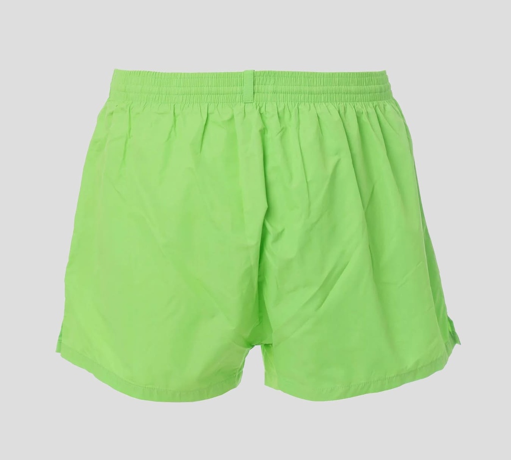 Dsquared2 - SHORT DE PLAYA MIDI. VERDE CON LETRAS ROSADAS