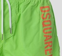 Dsquared2 - SHORT DE PLAYA MIDI. VERDE CON LETRAS ROSADAS
