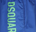 Dsquared2 - SHORT DE PLAYA MIDI, AZUL CON LETRAS VERDES
