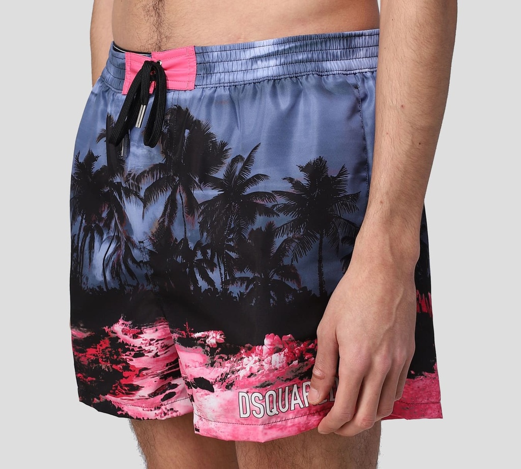 Dsquared2 -SHORT DE PLAYA MIDI, PALMERAS