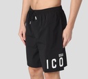 Dsquared2 - SHORT NEGRO D PLAYA CON LETRAS ICON BLANCAS