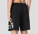 Dsquared2 - SHORT NEGRO D PLAYA CON LETRAS ICON BLANCAS