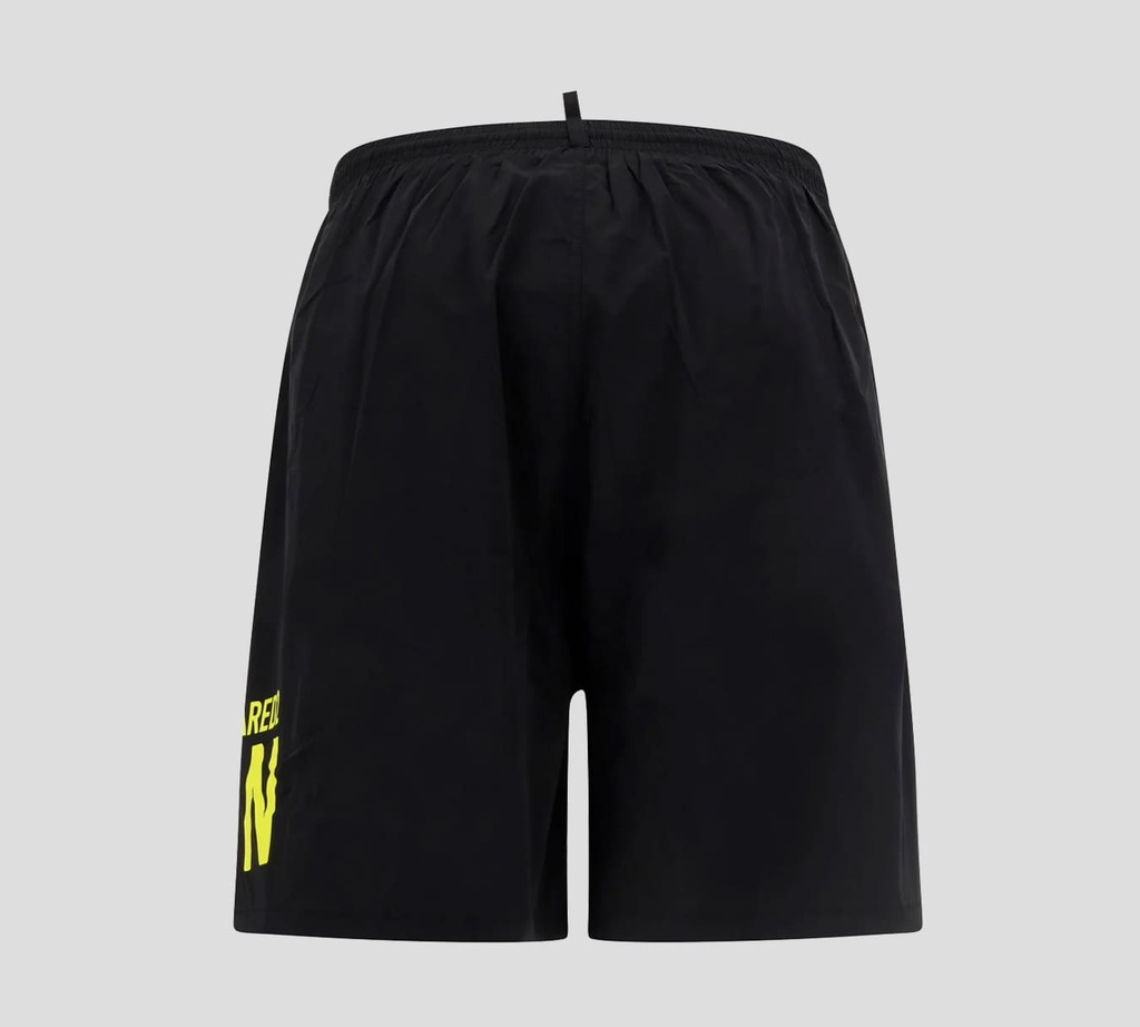 Dsquared2 - SHORT DE PLAYA NEGRO CON LETRAS AMARILLAS