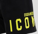 Dsquared2 - SHORT DE PLAYA NEGRO CON LETRAS AMARILLAS