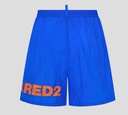 Dsquared2 - SHORT DE PLAYA AZULCON LETRAS NARANJA