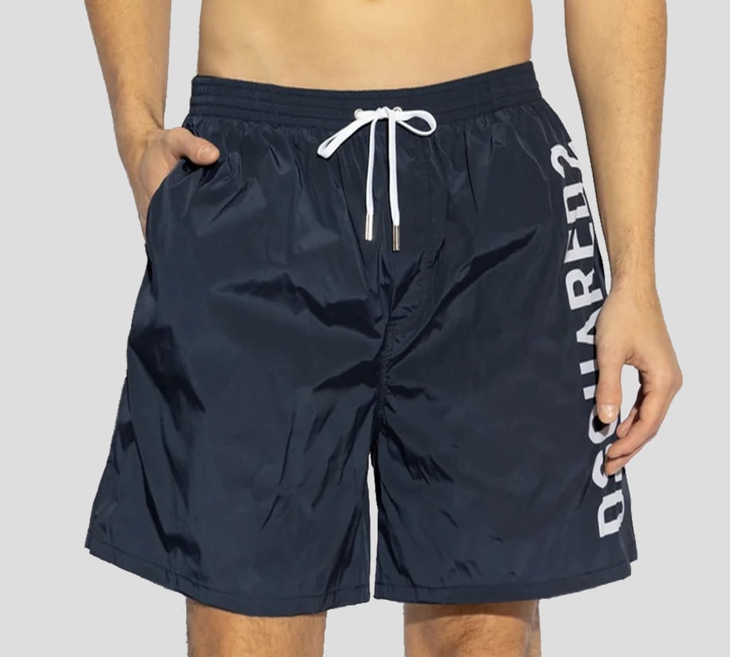 Dsquared2 - SHORT DE PLAYA NEGRO CON LETRAS BLANCAS 820