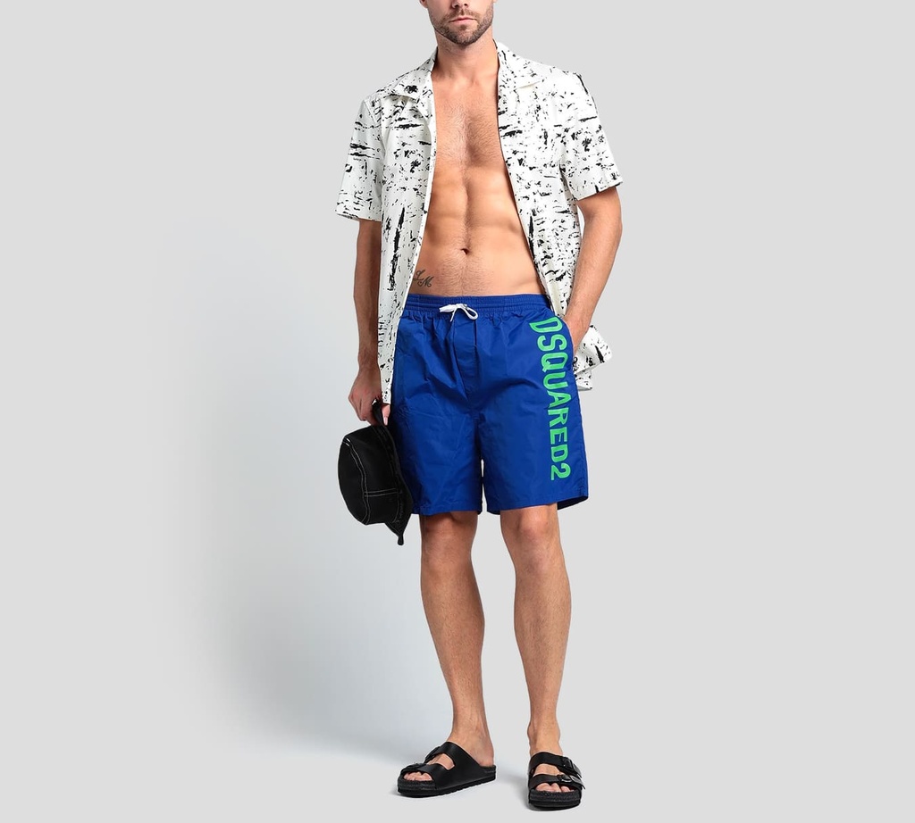 Dsquared2 - SHORT DE PLAYA CON LOGO VERTICAL