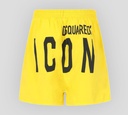 Dsquared2 - SHORT DE PLAYA AMARILLO CON LETRAS NEGRAS