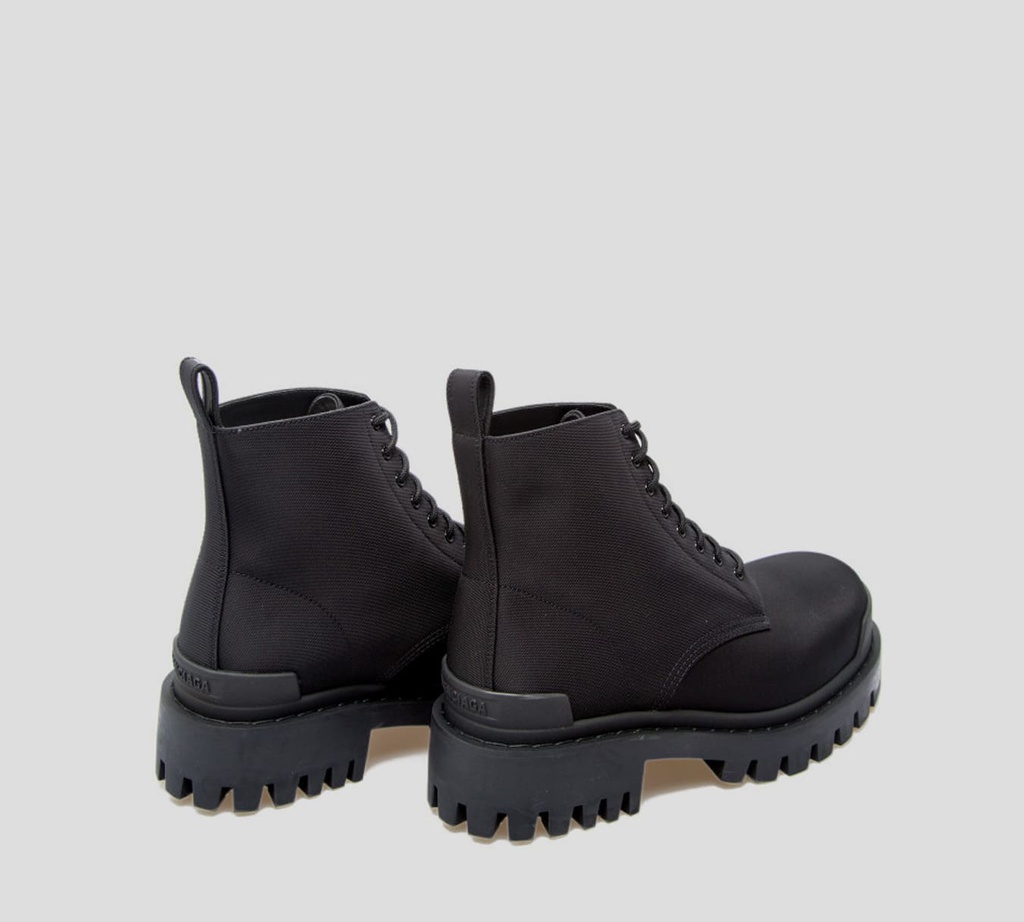 Balenciaga - BOTAS DE COMBATE EN LONA CON SUELA GRUESA Y PUNTA DE HIERRO