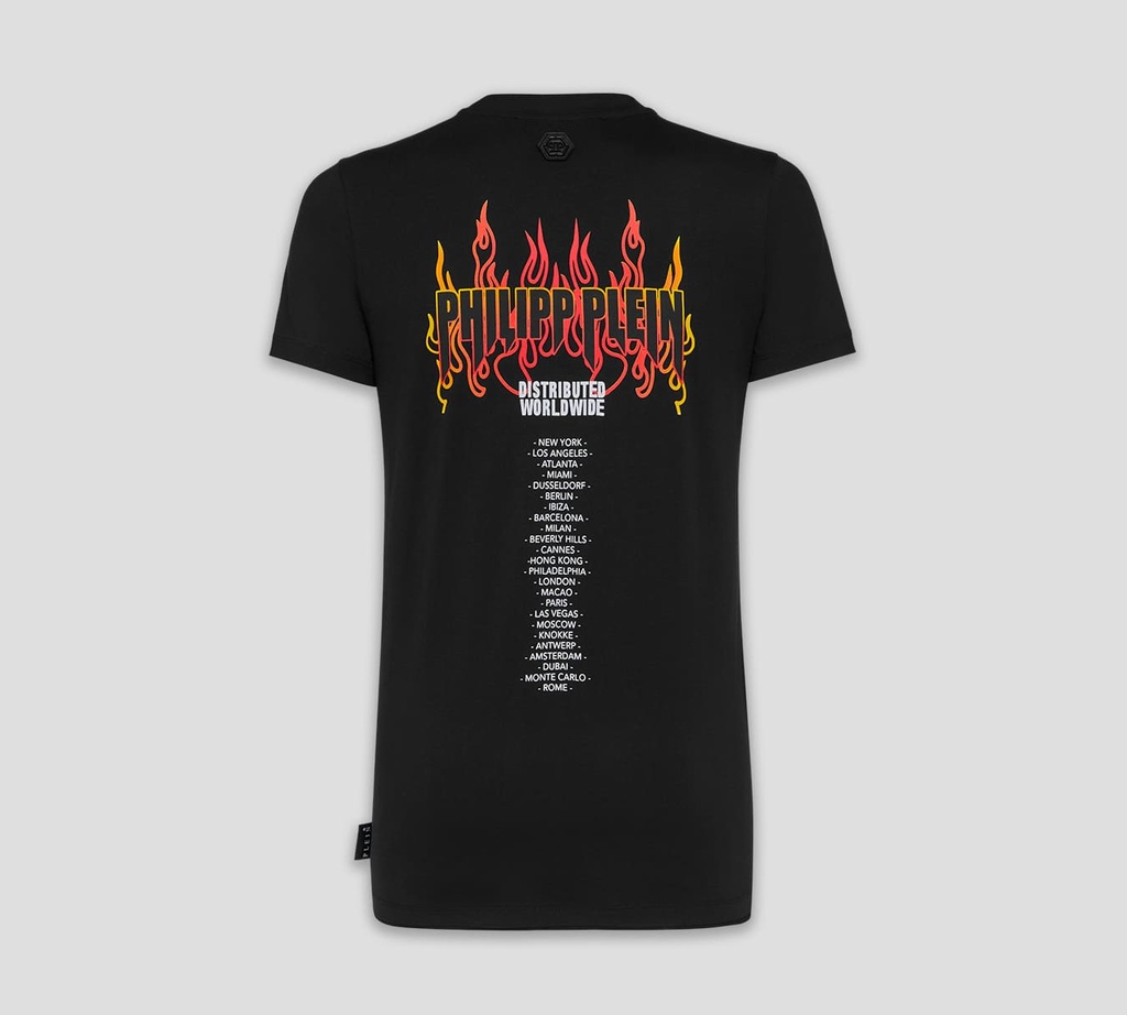 Philipp Plein - FRANELA PP COLOR MARRÓN OSCURO CON LOGO EN PEDRERÍA