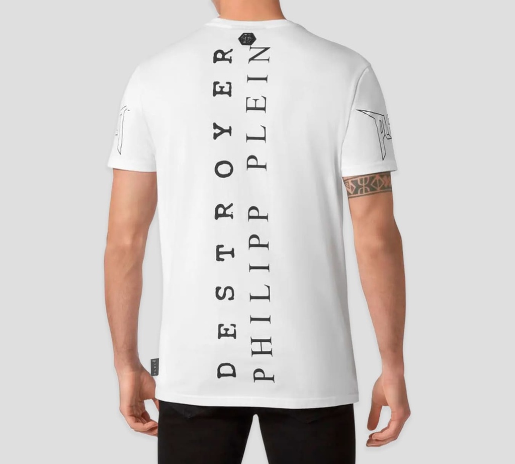 Philipp Plein - FRANELA CUELLO REDONDO KISS DESTROYER CON PEDRERÍA