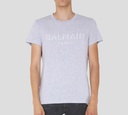Balmain - FRANELA CUELLO REDONDO CON LOGO FRONTAL SESGADO