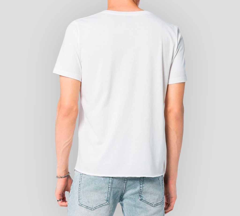 Saint Laurent - FRANELA BÁSICA CUELLO REDONDO CON LOGO BORDADO
