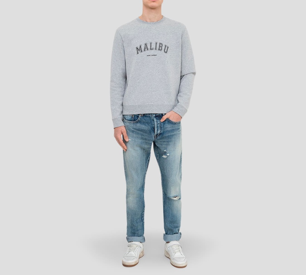 Saint Laurent - SWEATER CUELLO REDONDO MALIBÚ