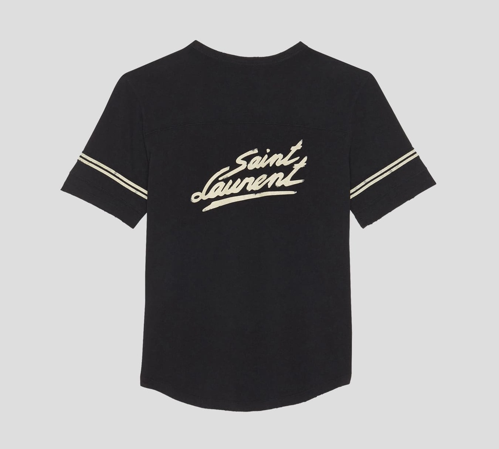 Saint Laurent - FRANELA CUELLO REDONDO CON BIES DESGASTADO