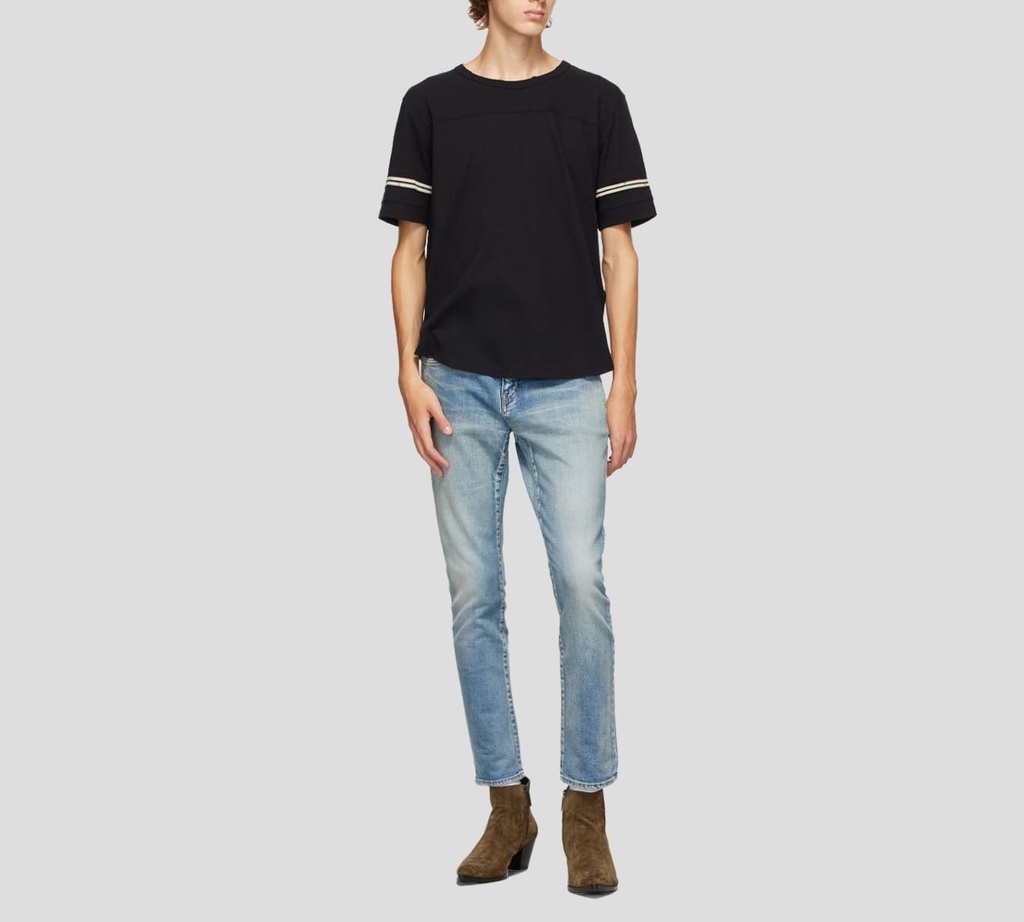 Saint Laurent - FRANELA CUELLO REDONDO CON BIES DESGASTADO