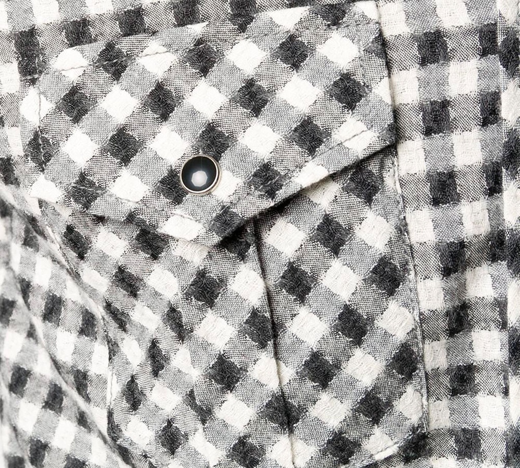 Saint Laurent - CAMISA A CUADROS DALLAS WEST CON DOBLE BOLSILLO FRONTAL