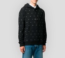 Saint Laurent - SWEATER HOODIE REMACHADO CON ARANDELAS