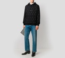 Saint Laurent - SWEATER HOODIE REMACHADO CON ARANDELAS