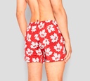 Dsquared2 - SHORT DE PLAYA ROJO, ESTAMPADO DE HOJA DE MAPLE Y LOGO D2