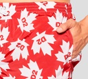 Dsquared2 - SHORT DE PLAYA ROJO, ESTAMPADO DE HOJA DE MAPLE Y LOGO D2