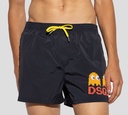 Dsquared2 - SHORT DE PLAYA NEGRO, PACMAN NARANJA