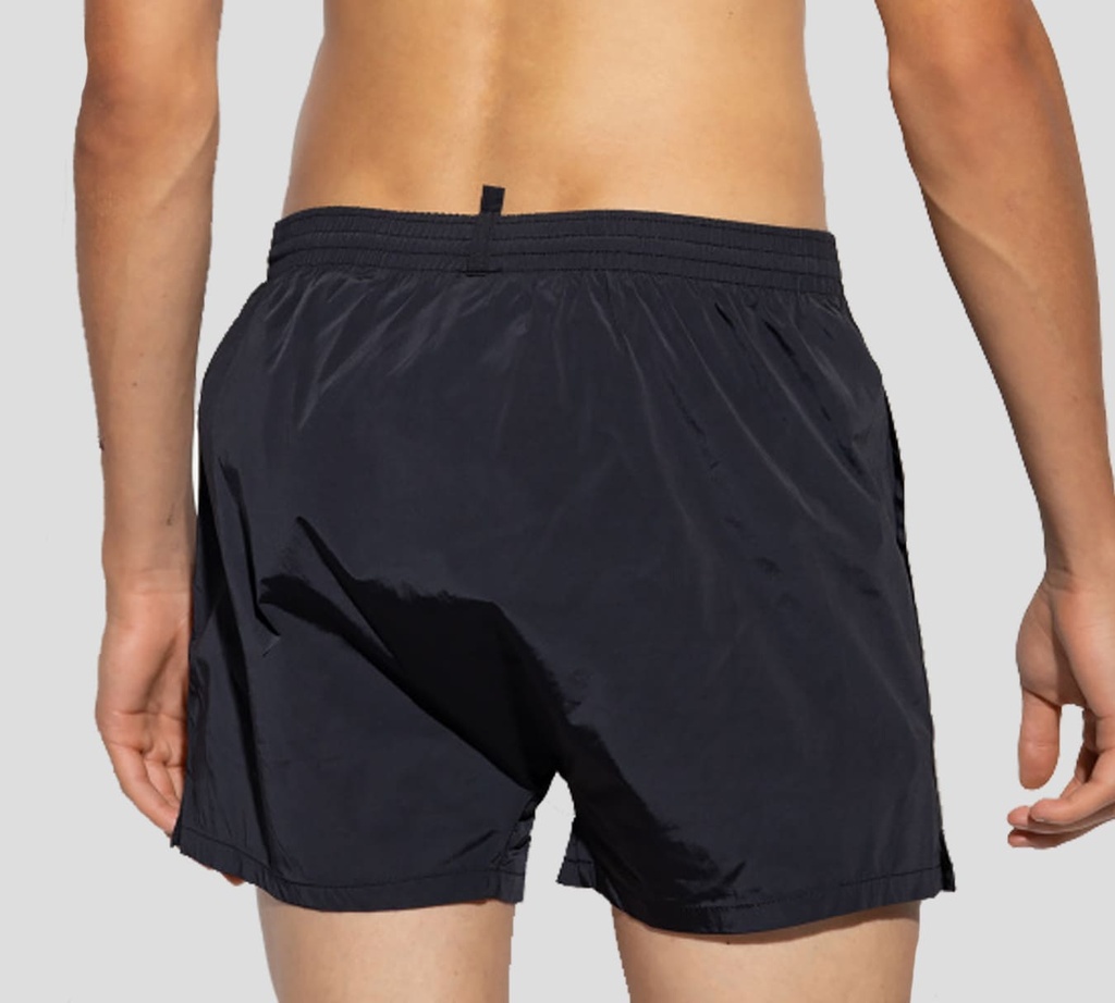 Dsquared2 - SHORT DE PLAYA NEGRO, PACMAN NARANJA