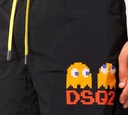 Dsquared2 - SHORT DE PLAYA NEGRO, PACMAN NARANJA