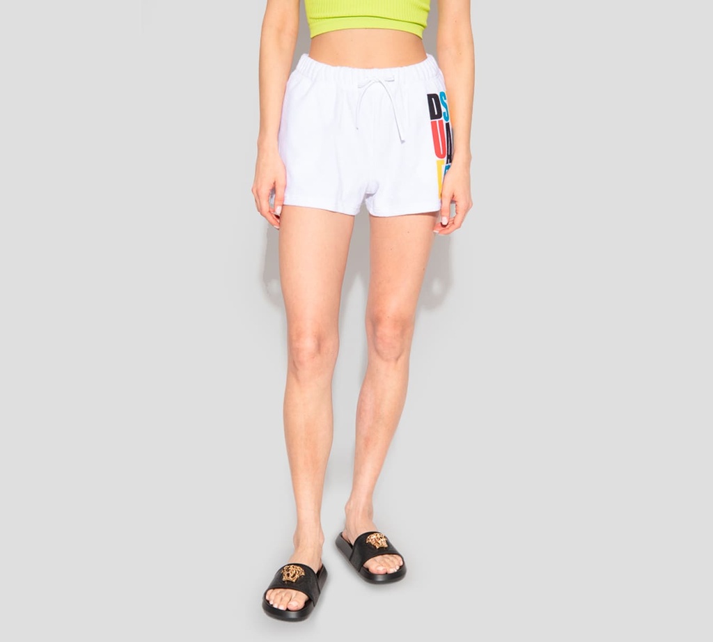 Dsquared2 - SHORT DE PLAYA EN TELA DE PAÑO CON LOGO MULTICOLOR